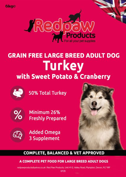 Redpaw Freshly Prepared Grain Free - Large Breed - Turkey and Sweet Potato