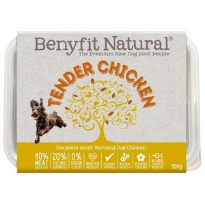 Benyfit Natural Tender Chicken Complete Raw Adult Working Dog Food 500g