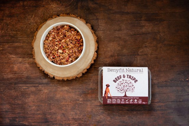 Benyfit Natural Beef & Tripe Complete Adult Raw Working Food 1kg