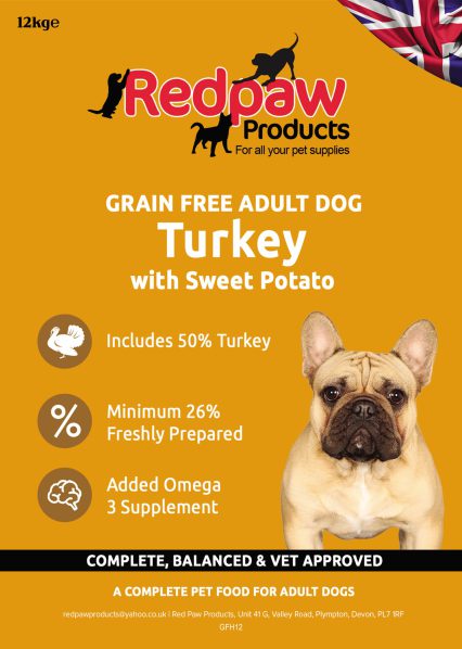 Redpaw Freshly Prepared Grain Free Adult Dog- Turkey, Sweet Potato & Cranberry