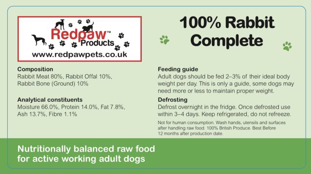 Redpaw 100% Rabbit Complete Raw