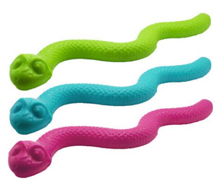 Large Interactive Treat Snake Dog Toy (BLUE)
