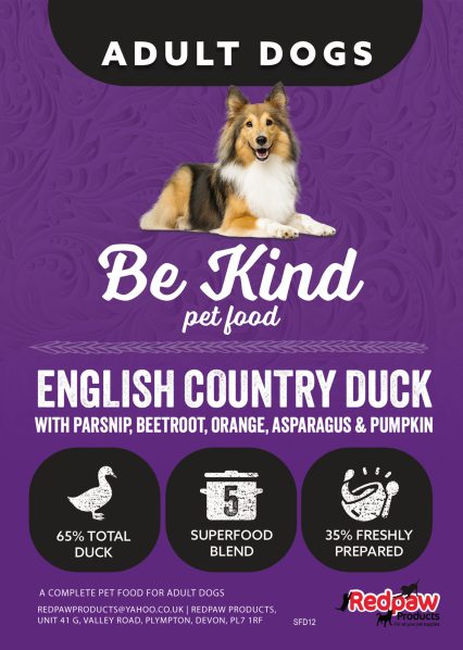 Redpaw - BeKind Superfood 65% English Country Duck, Complete Adult Dog Food