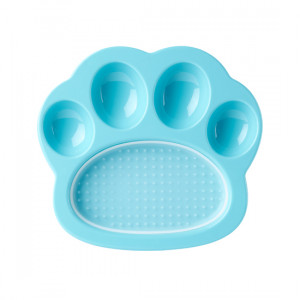 Paw 2-in-1 Mini Feeder for Dogs & Cats with tongue cleaning mat.
