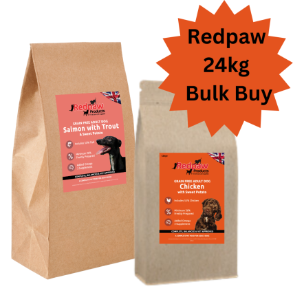 Redpaw Freshly Prepared Grain Free – 24Kg Bulk Buy (1 x 12kg Salmon & 1 x 12Kg Chicken WD)