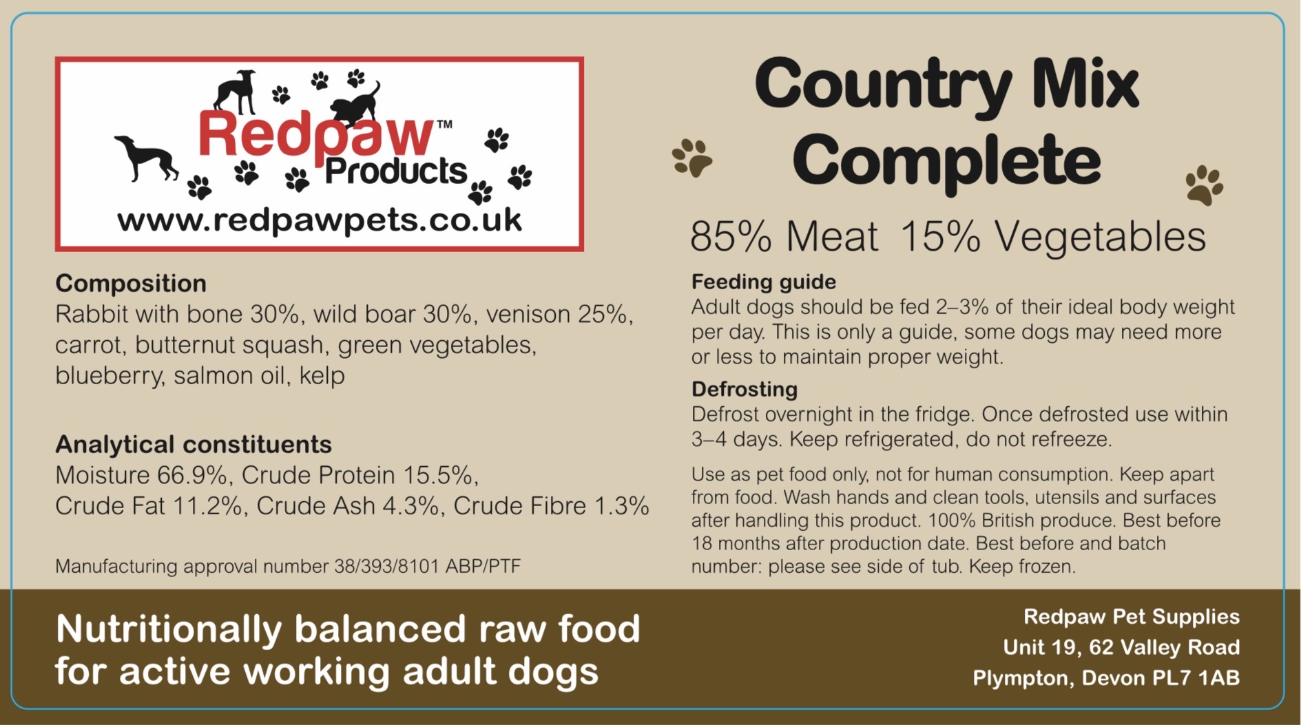 Redpaw Raw Country Mix Complete